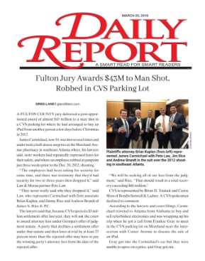 Fulton Jury Awards $43M to Man Shot,
Robbed in CVS Parking Lot